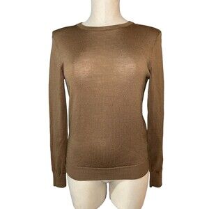 UNIQLO Women’s Thin Wool Basic Sweater size S Crew Neck Tan